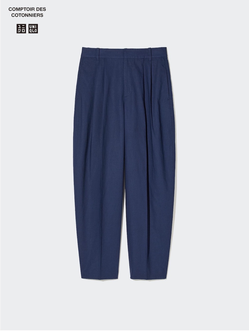 Linen Blend Barrel Leg Pants